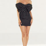 Bardot Polka Dot Bow Dress