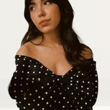Bardot Polka Dot Bow Dress