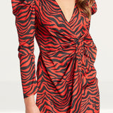 Bardot Red Zebra Print Dress