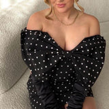 Bardot Polka Dot Bow Dress