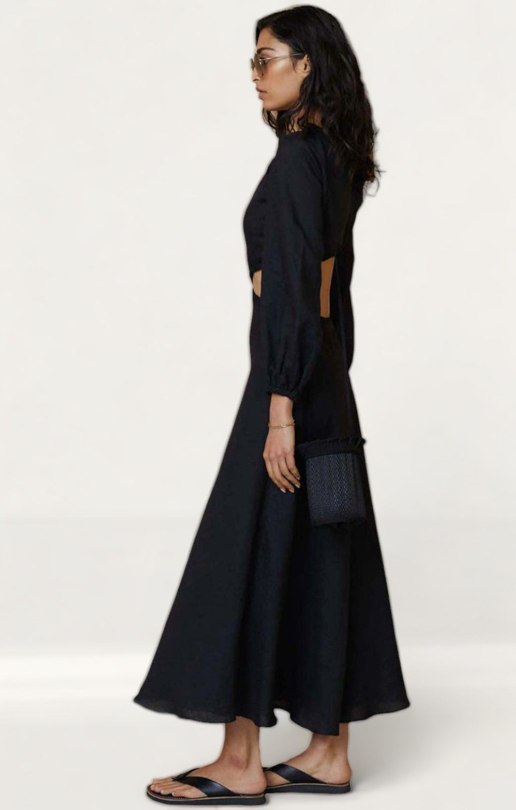 Rent Bec + Bridge Black Madeleine Midi Dress | Hirestreet Rent Bec + Bridge Black Madeleine Midi Dress | Hirestreet