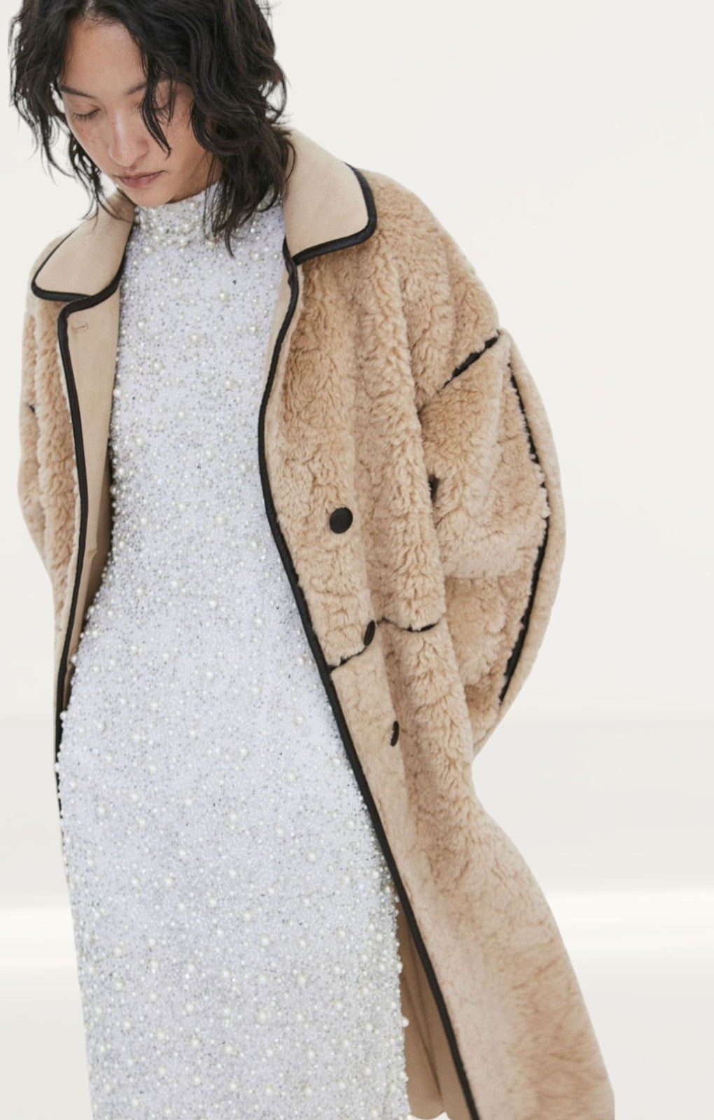 H&M Beige Teddy Coat