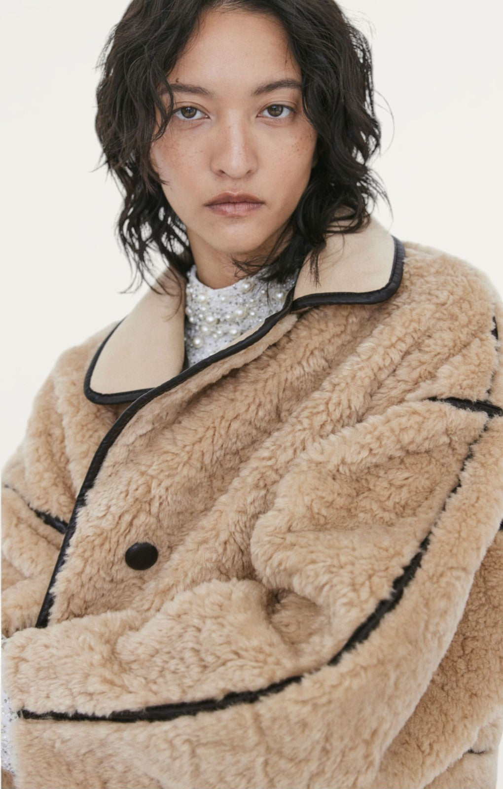 H&M Beige Teddy Coat