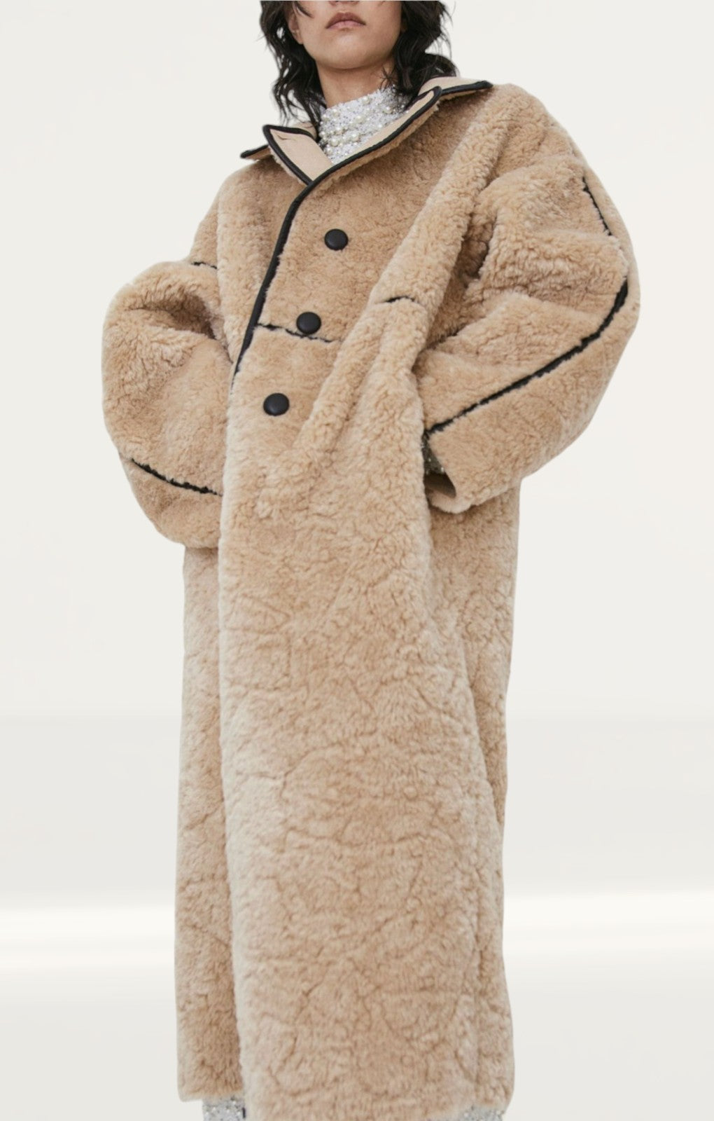 H&M Beige Teddy Coat