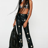 Nasty Gal Premium Metallic Star Faux Leather Trousers