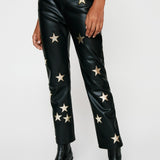 Nasty Gal Premium Metallic Star Faux Leather Trousers