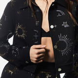 Nasty Gal Premium Diamante Celestial Trucker Jacket