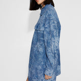 Nasty Gal Shimmer Denim Oversized Shirt