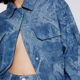 Nasty Gal Shimmer Denim Oversized Shirt