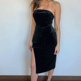Bianca & Bridgett Black Morgan Strapless Velvet Dress