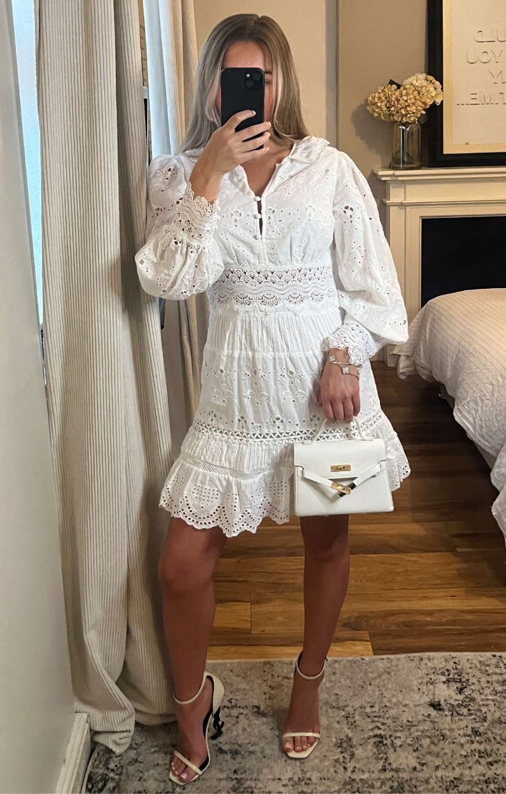 French Connection Biton Embroidery Mini Dress