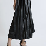 Karen Millen Black Knitted Midi Dress With Pu Detailing