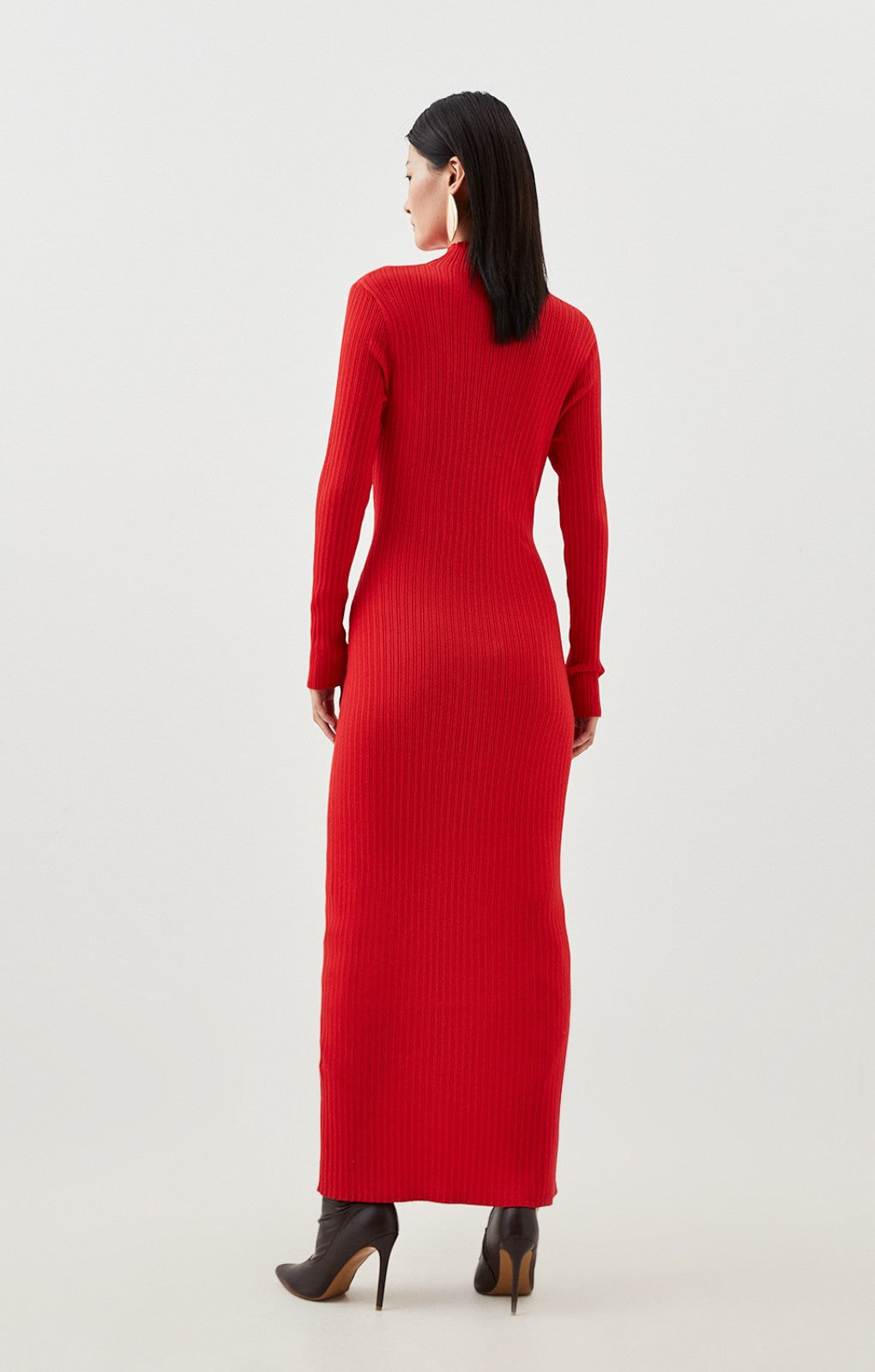 Karen Millen Viscose Blend Popper Detail Split Knit Midaxi Dress