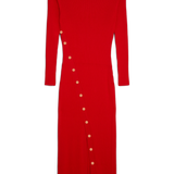 Karen Millen Viscose Blend Popper Detail Split Knit Midaxi Dress