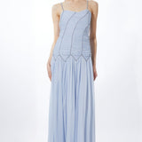 Karen Millen Strappy Embellished Ruched Georgette Woven Maxi Dress