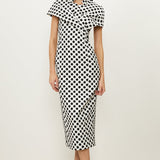 Karen Millen Tailored Jacquard Spot Midi Pencil Dress