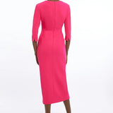Karen Millen Structured Crepe Sweetheart Neck Split Front Midaxi Dress