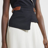 Karen Millen Soft Tailored Crepe Tab Detail Pleated Mini Dress
