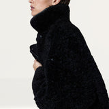 H&M Black Teddy Coat