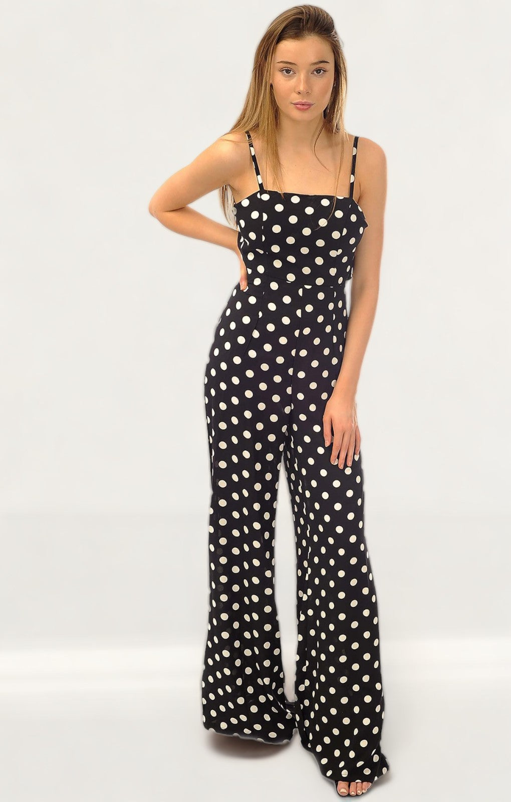 Black & White Polka Dot Jumpsuit