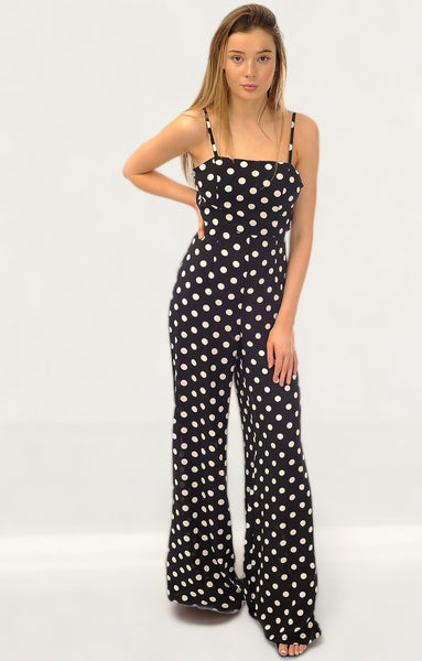Rent Black White Polka Dot Jumpsuit Hirestreet