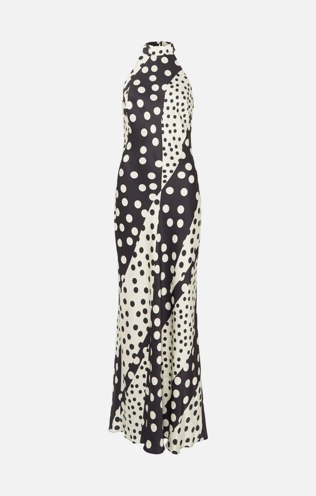Warehouse Spot Satin Halter Neck Backless Maxi Dress