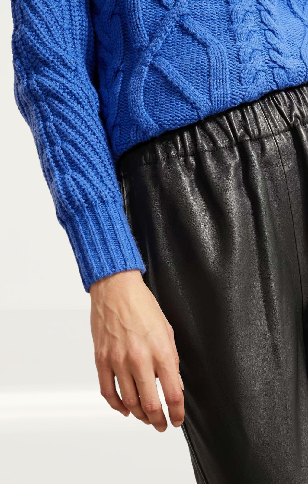 M&S Leather Straight Leg Ankle Grazer Trousers product image