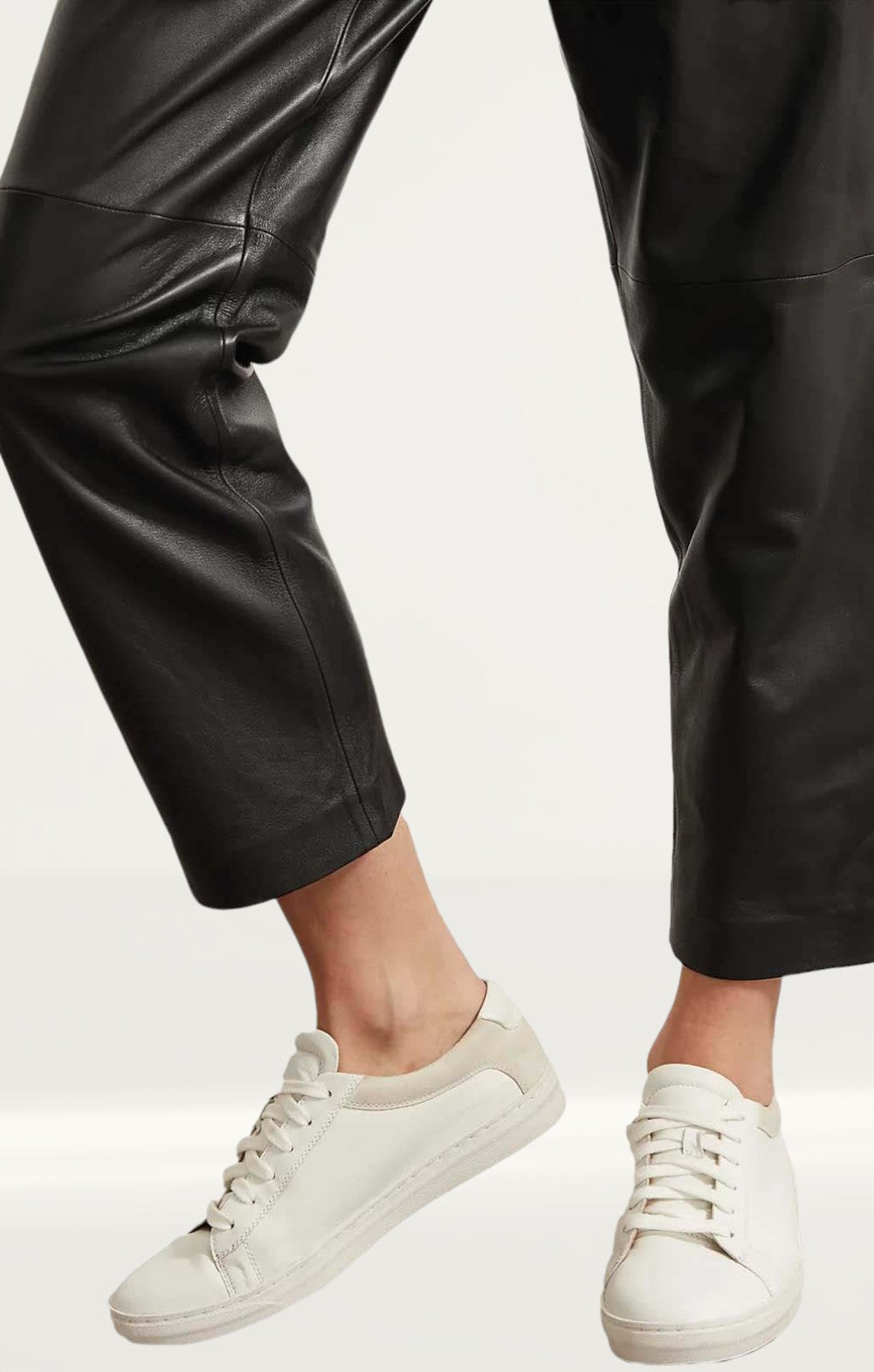 M&S Leather Straight Leg Ankle Grazer Trousers product image