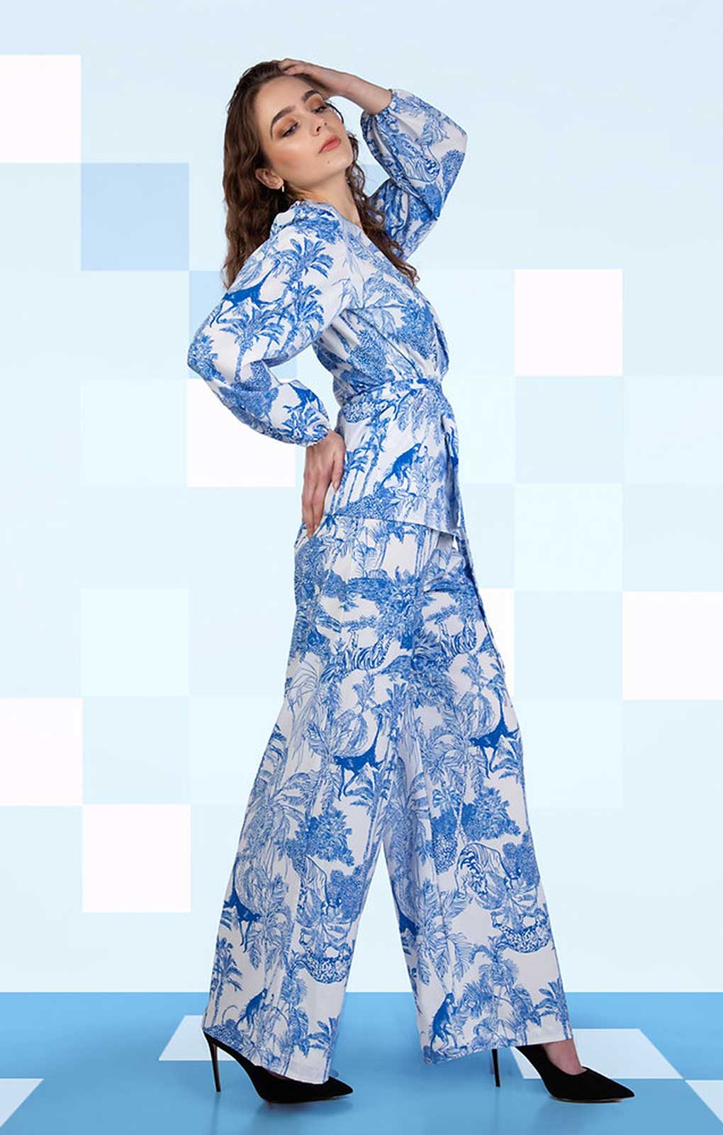 House of Zana Blue Jungle Two Piece