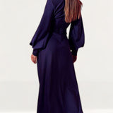 Boohoo Satin Twist Front Maxi Dress