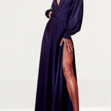 Boohoo Satin Twist Front Maxi Dress