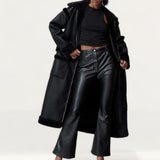 Boohoo Black 4-in-1 Aviator Coat