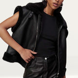 Boohoo Black 4-in-1 Aviator Coat
