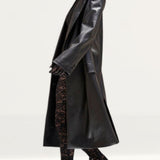 Boohoo Black Faux Leather Trench Coat
