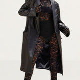 Boohoo Black Faux Leather Trench Coat product image