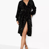 Boohoo Sequin Wrap Belted Midi Party Dress product image