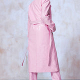 Bubblegum Pink Vinyl Trench & Flared Trouser Co-Ord product image
