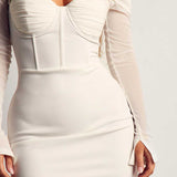 Misspap Premium Mesh Corset Overlay Mini Dress product image