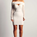 Misspap Premium Mesh Corset Overlay Mini Dress product image