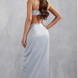 Misspap Blue Marielle Premium Twist Front Maxi Dress product image