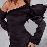 Misspap Black Madison Premium Puff Shoulder Maxi Dress product image