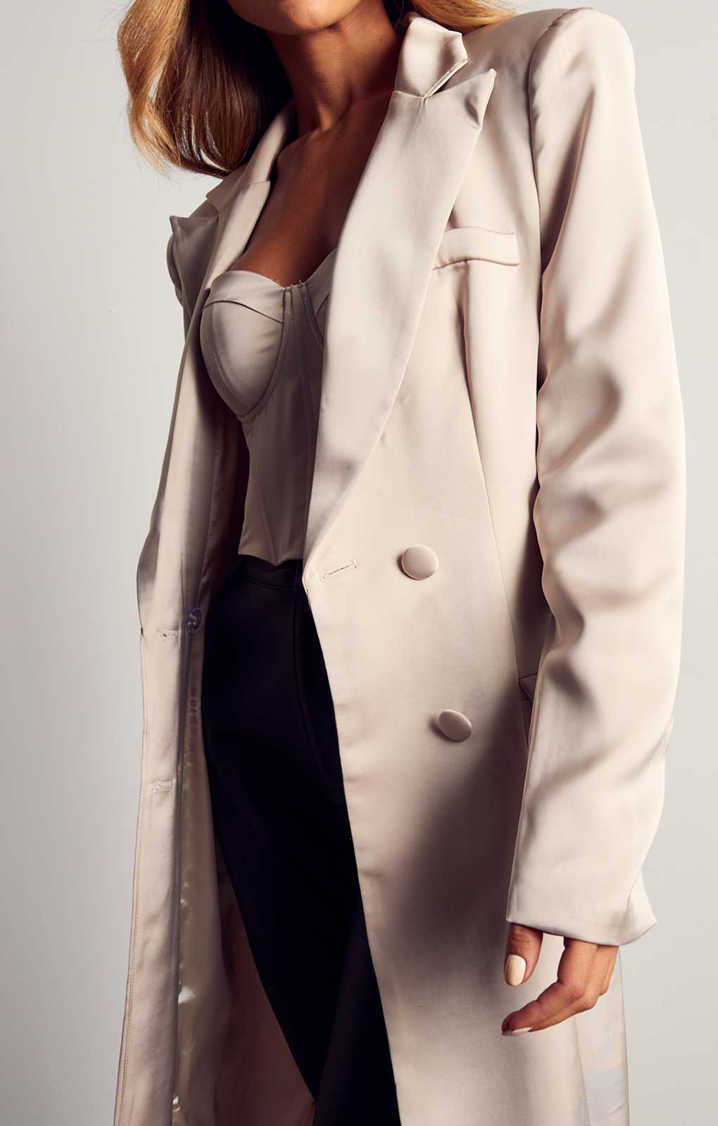 MissPap Mink Double Breasted Longline Duster Jacket