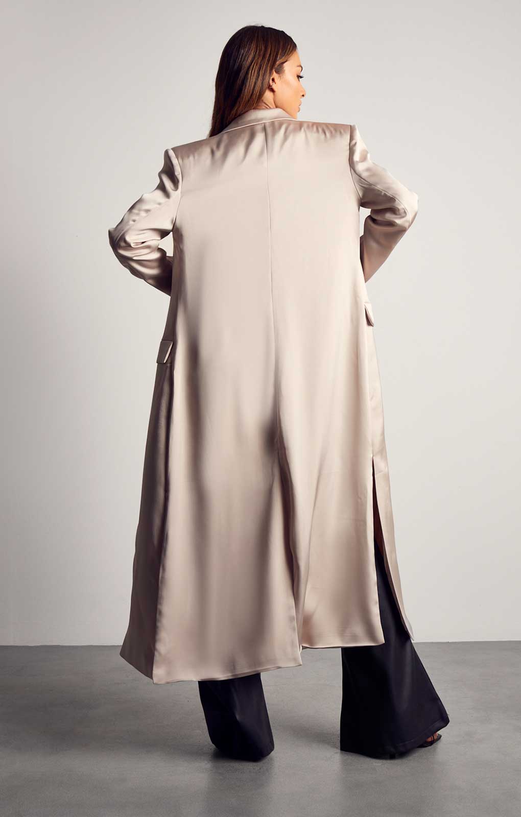 MissPap Mink Double Breasted Longline Duster Jacket product image