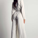 MissPap White Recycled Satin Wrap Detail Jumpsuit product image