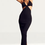 Misspap Knitted Strappy Cut Out Maxi Dress