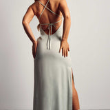 Misspap Sage Premium Satin Cowl Neck Maxi Dress product image