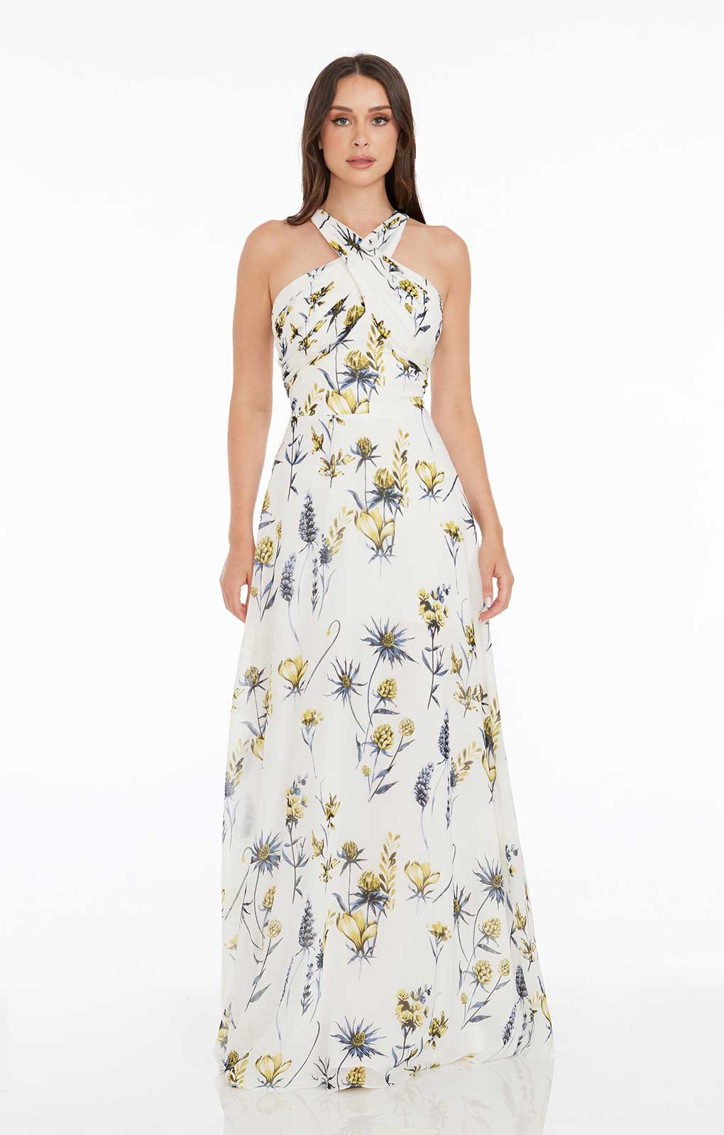 Dress The Population Brenna White Multi Floral Maxi Dress product image