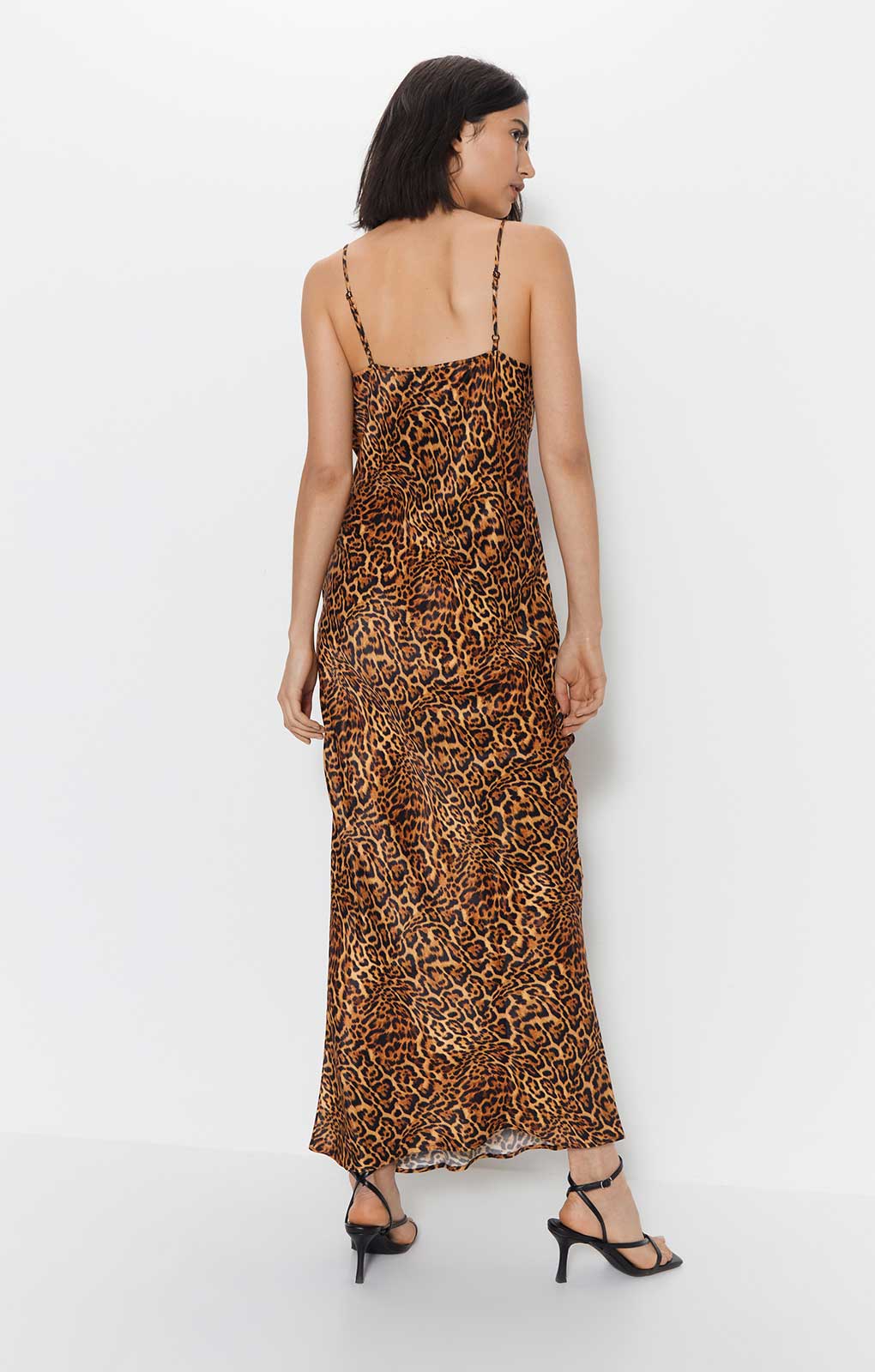 Warehouse Leopard Print Cowl Slip Dress