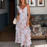 WAYF Morgana Tiered Ruffle Midi Dress