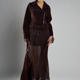 Glamorous Rich Brown Biker Long Sleeve Jacket